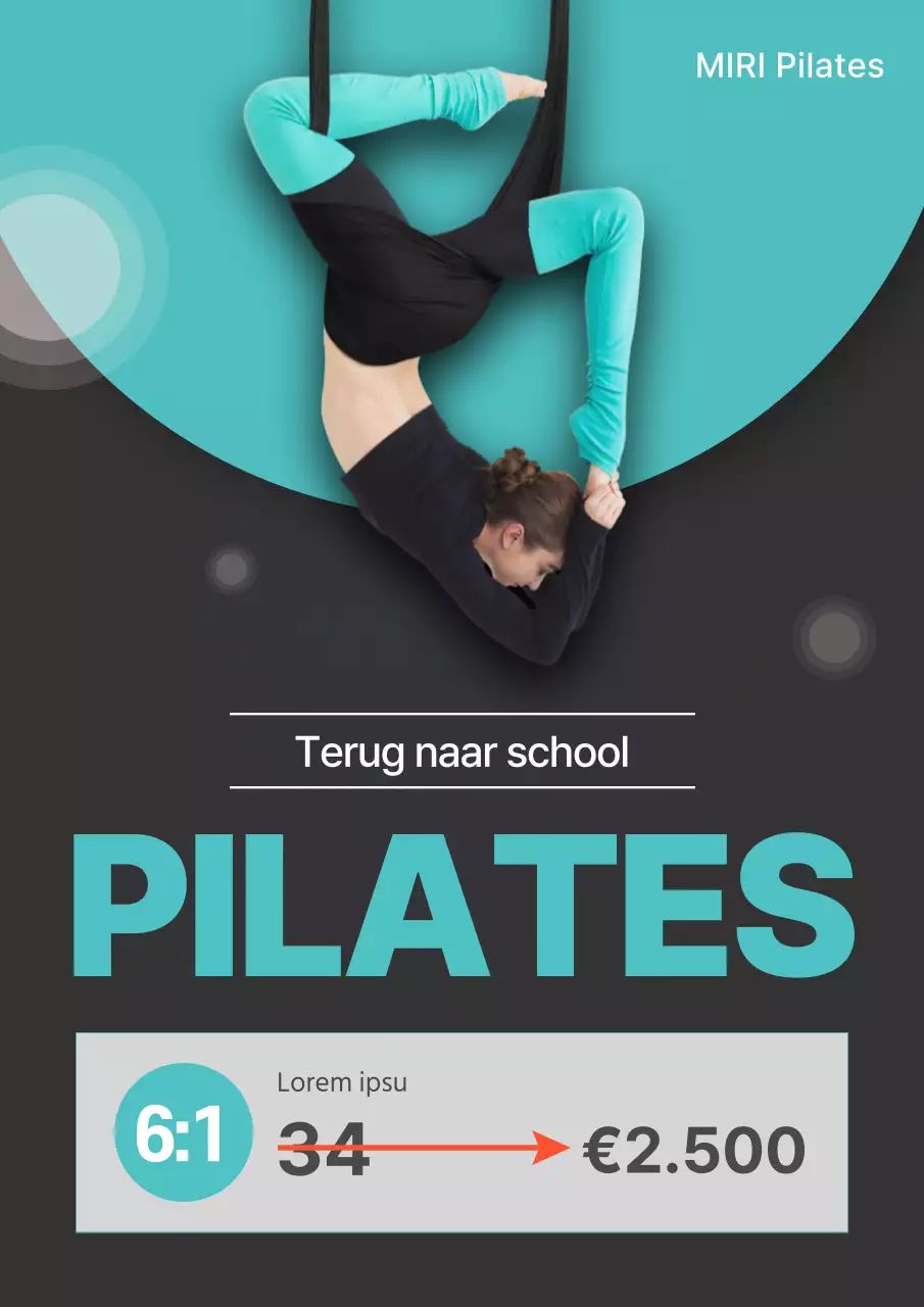 Minimalistische schoolvakantie workout advertentie met zwarte achtergrond