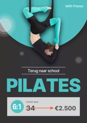 Minimalistische schoolvakantie workout advertentie met zwarte achtergrond