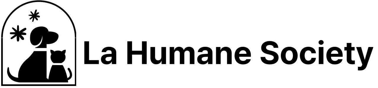 La Humane Society con un simpatico logo illustrato di un cane e un gatto