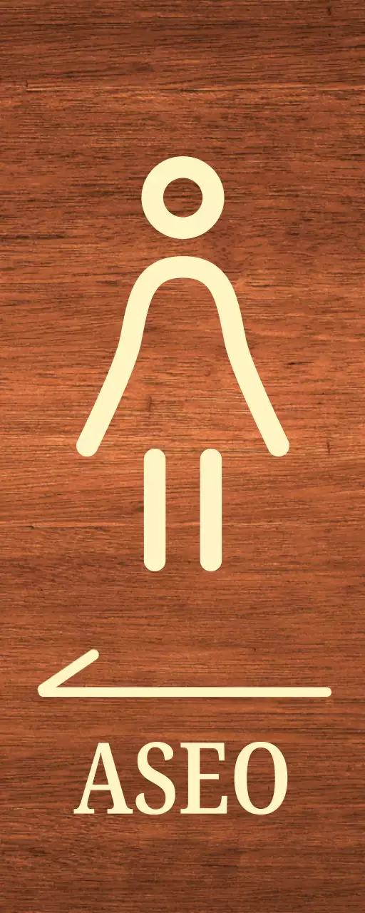 icono de mujer beige ubicación del inodoro