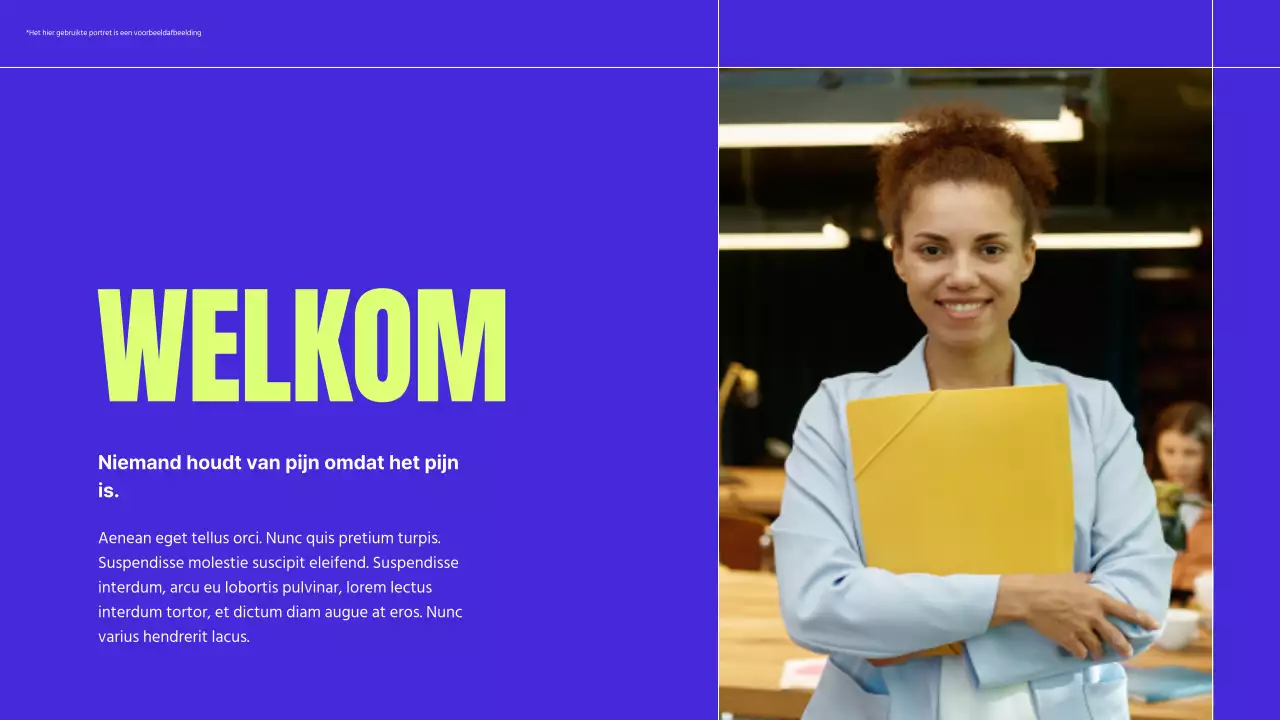 Blauw en neon modern zakelijk profielmateriaal