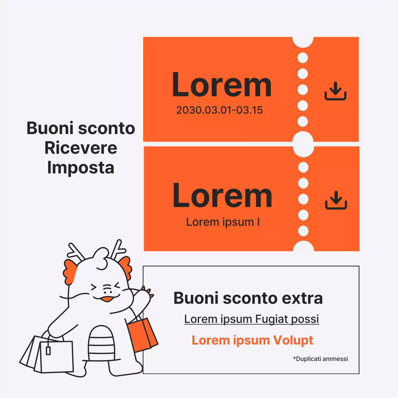 Pubblicità pop-art arancione e bianca per il Capodanno lunare