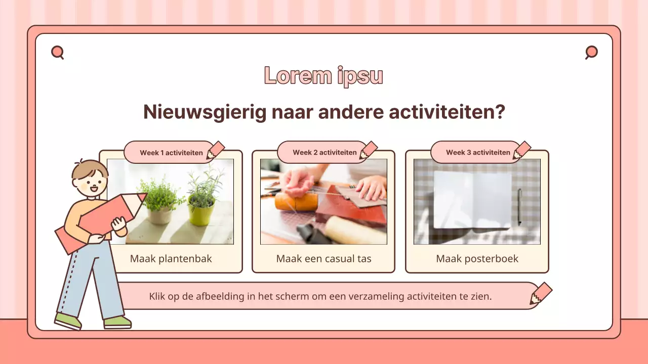 Roze en Geel Centrum Klasactiviteit Verzamelpost