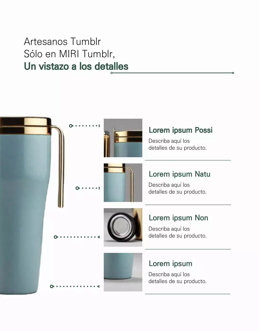 Un anuncio Tumblr minimalista en blanco y verde