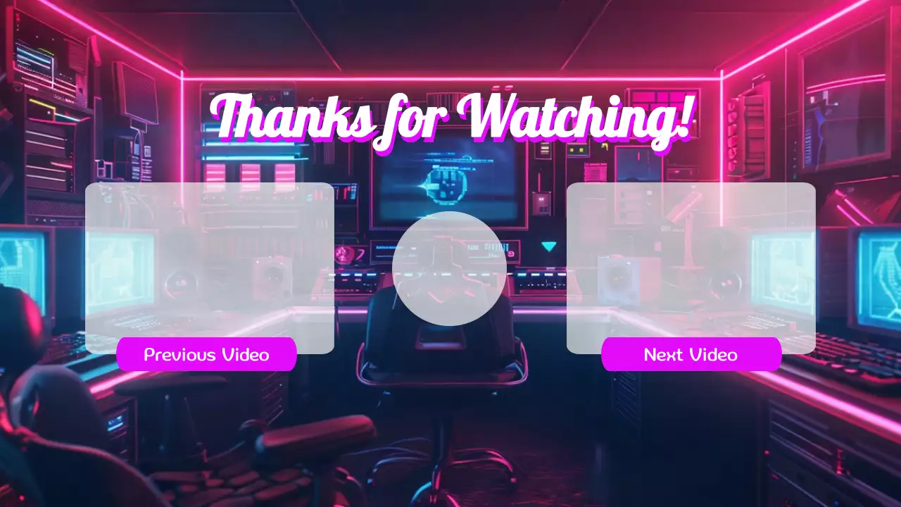 핑크 사이버 비디오 아웃트로 유튜브 썸네일