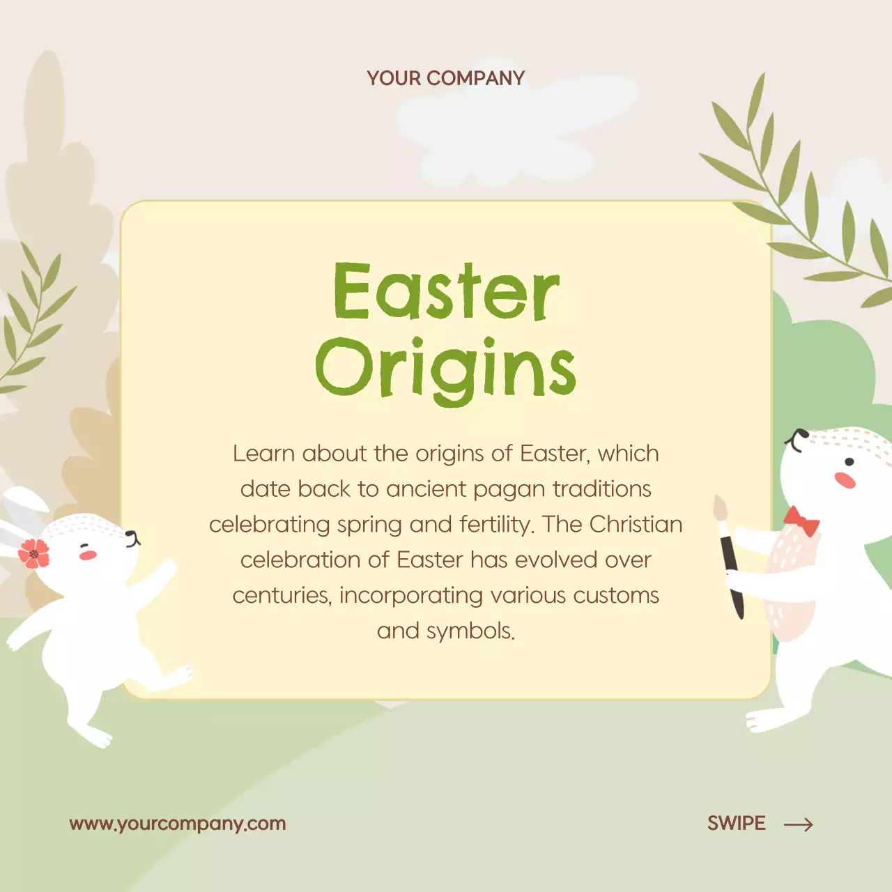 Beige Playful Easter Guide Social Media Post