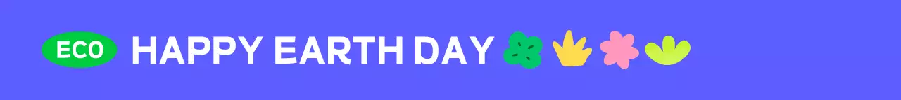 파랑색 배경과 자연 일러스트가 있는 귀여운 느낌의 환경 캠페인