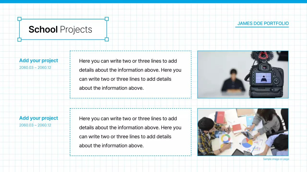 블루 모던 포트폴리오 이력서 프레젠테이션