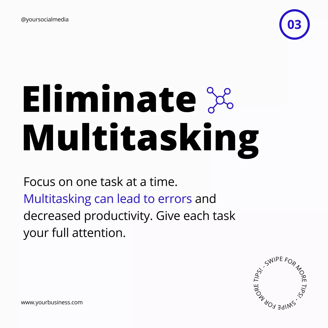 White Modern Productivity Guide Social Media Post