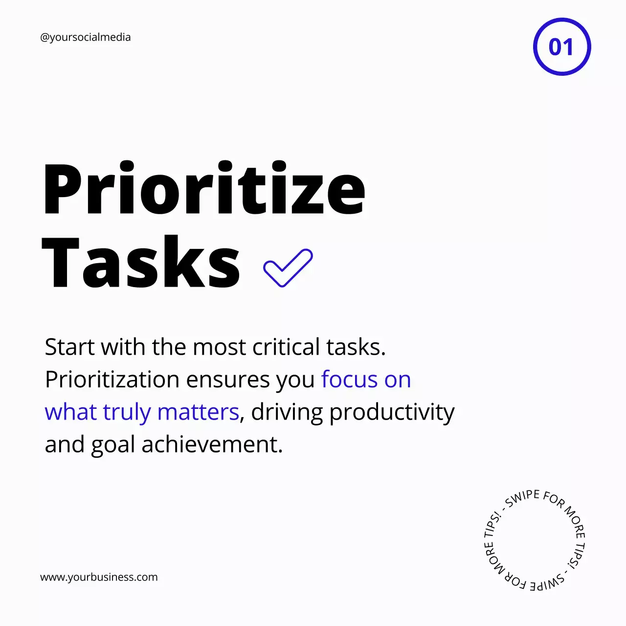 White Modern Productivity Guide Social Media Post