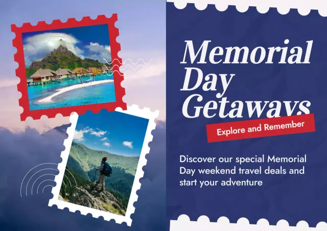 Blue Modern Travel Promotion Poster