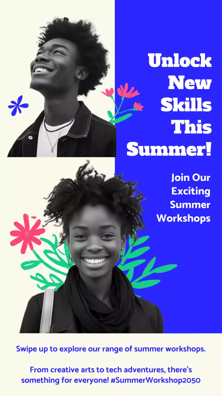 Blue Trendy Workshops Promotion Instagram Post