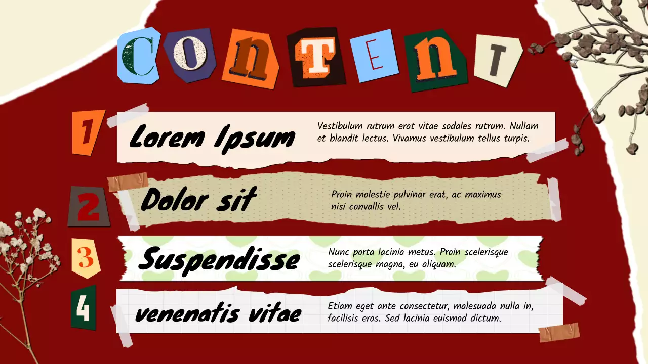 Bahan Belajar Scrapbook Retro Hijau dan Merah