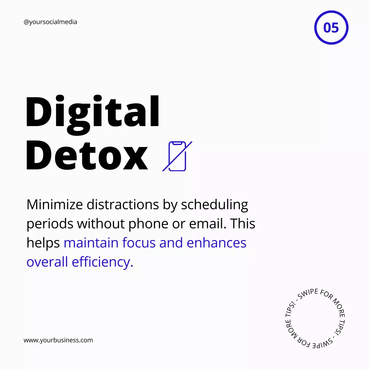 White Modern Productivity Guide Social Media Post