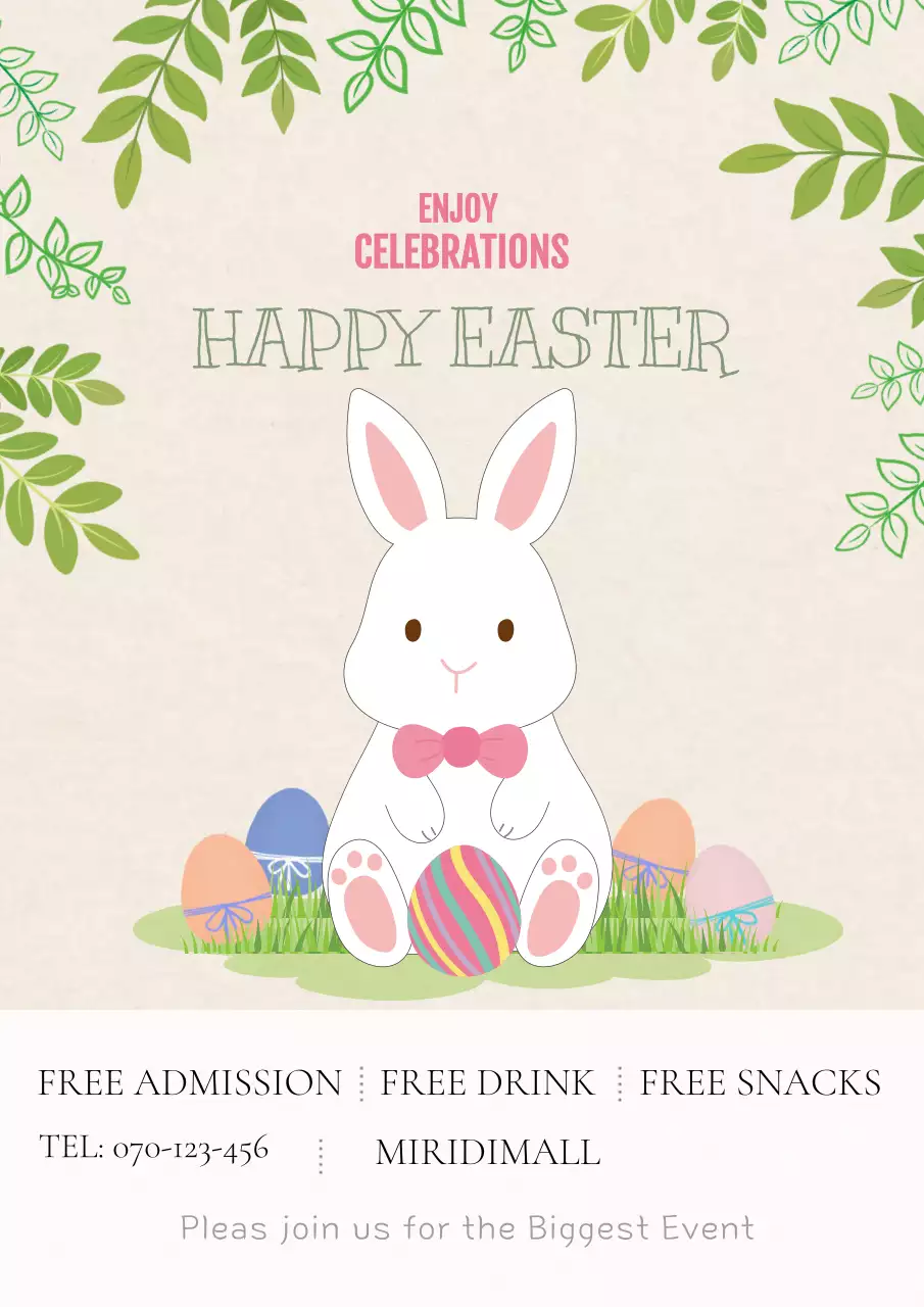 동화삽화 느낌의 부활절 행사 안내