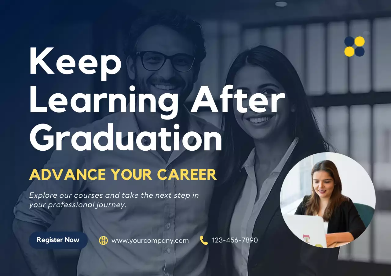 Blue Modern Education Promotion Poster