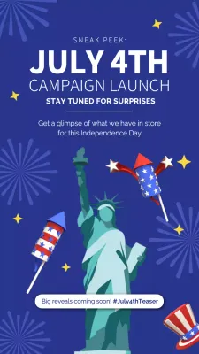 Blue Modern Independence Day Promotion Instagram Post