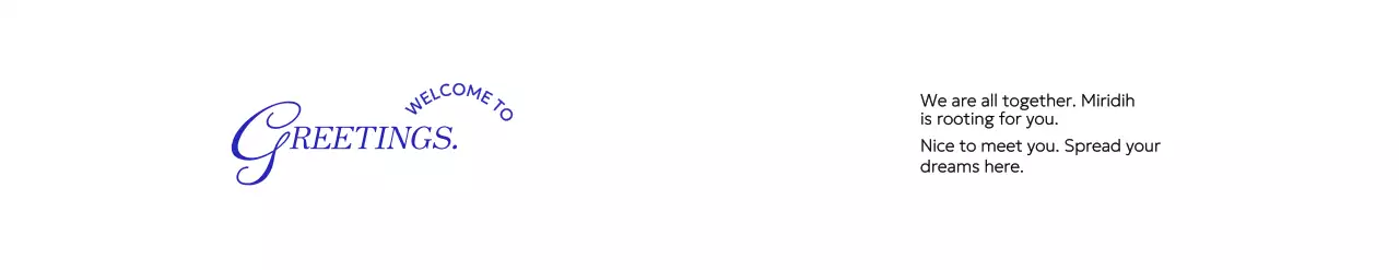 블루 색상의 필기체와 세리프체 텍스트가 있는 고급스러운 빈지한 느낌의 기업 웰컴키트