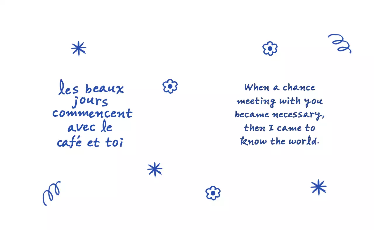 필기체 텍스트와 손그림이 있는 빈티지한 느낌의 굿즈