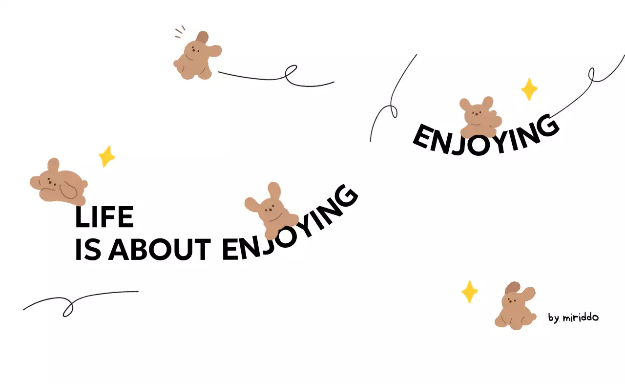 귀여운 강아지 그림과 드로잉 라인과 텍스트의 조합 개인 굿즈