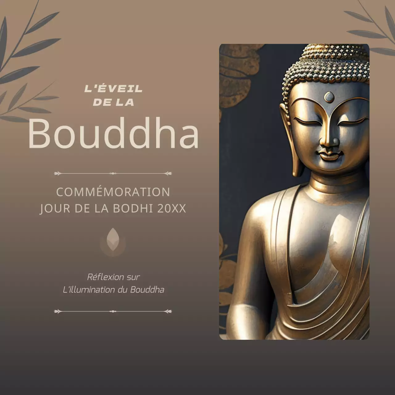 Publicité de luxe en or pour la célébration du Bouddha