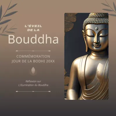 Publicité de luxe en or pour la célébration du Bouddha