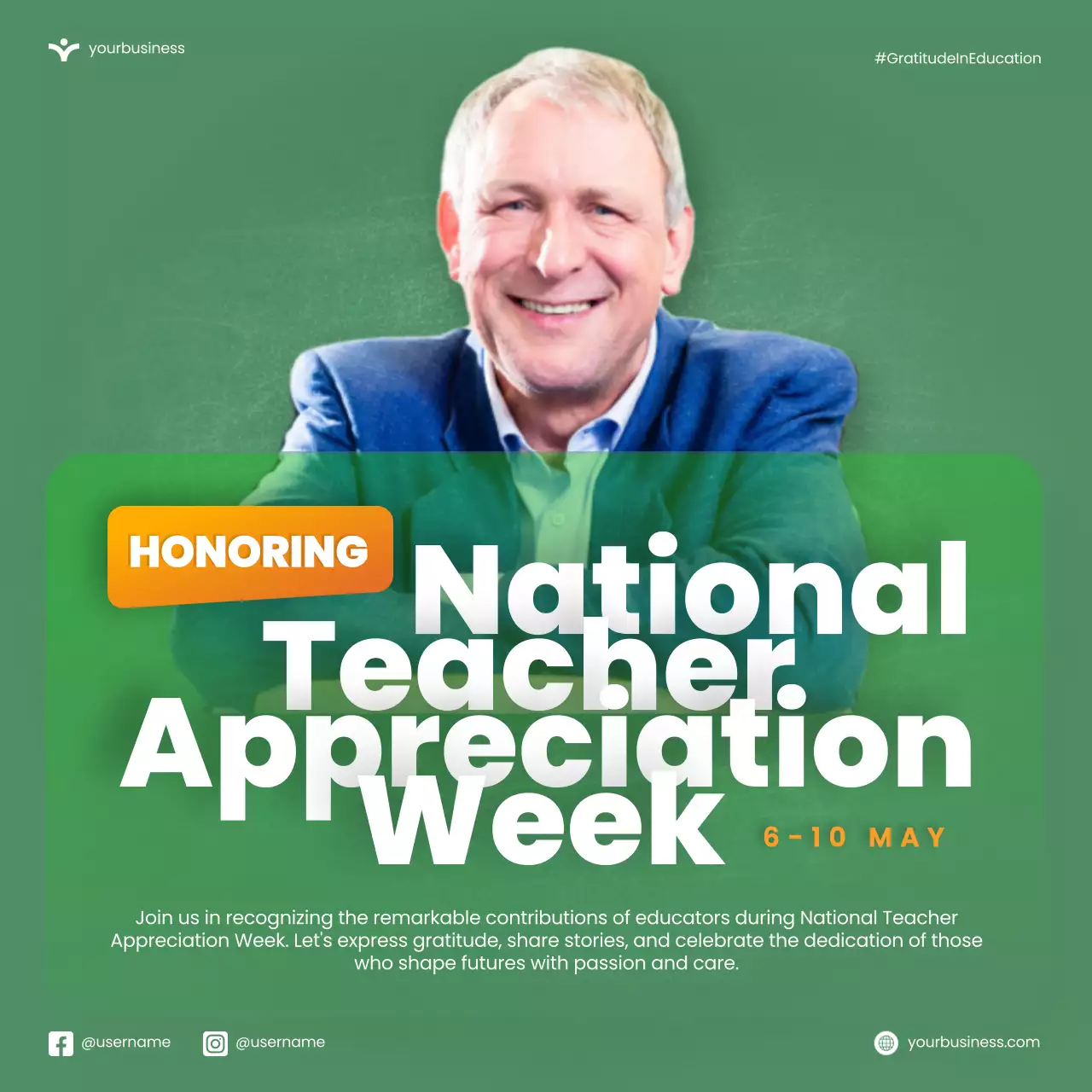 Green Modern Education Promotion Social Media Post