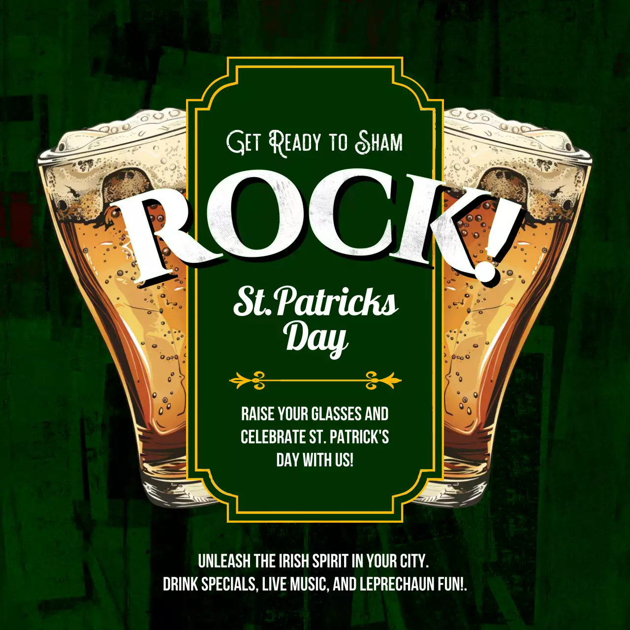 Classic Green Cheers St. Patrick's Day Poster