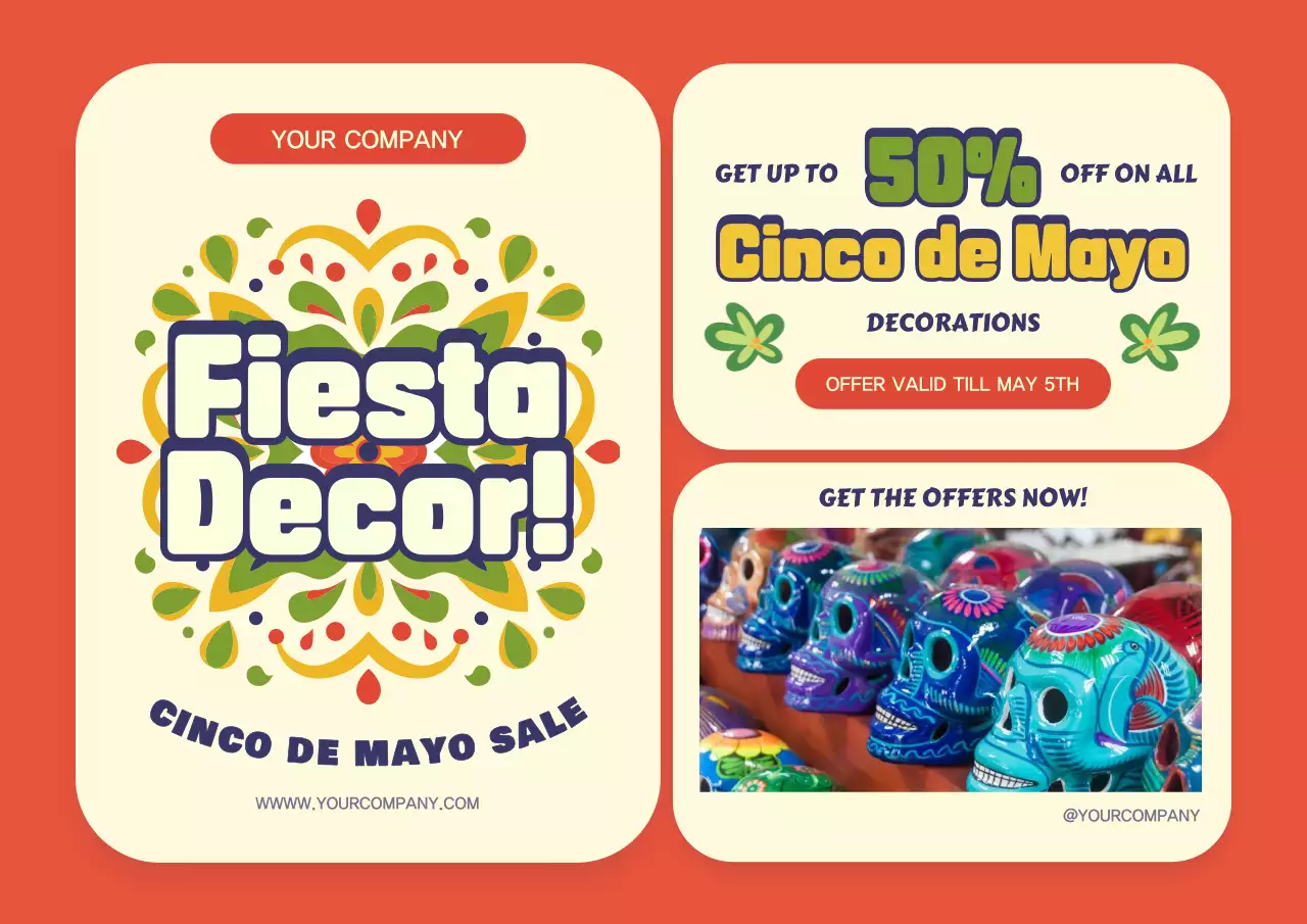 Orange Cultural Decor Promotion Poster