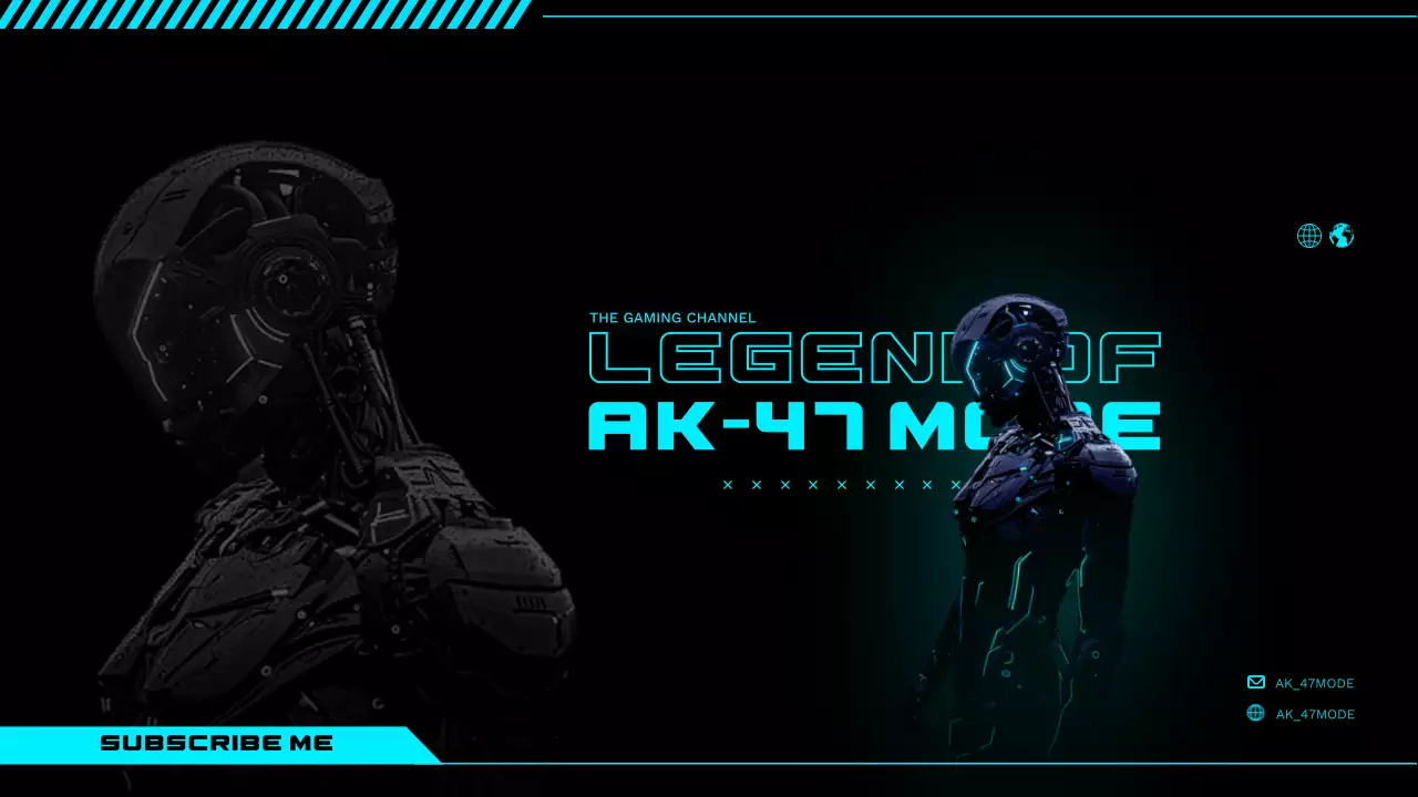 Promote a cyberpunk gaming channel in neon and black