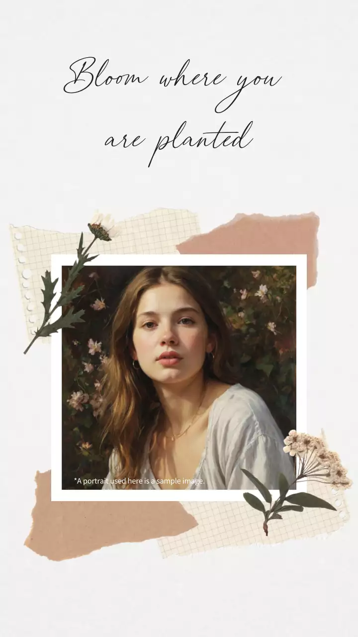 Beige Vintage Floral Invitation Instagram Post