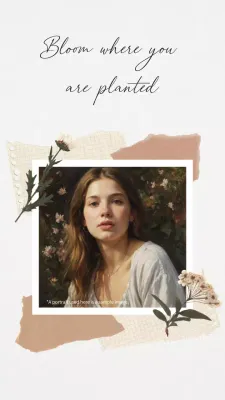 Beige Vintage Floral Invitation Instagram Post