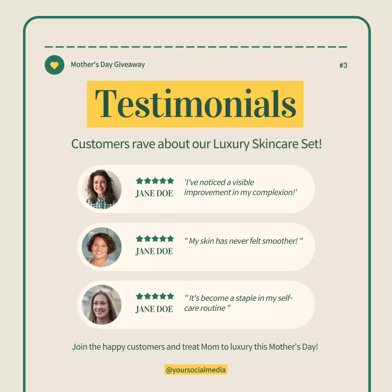 Green Elegant Skincare Promotion Social Media Post