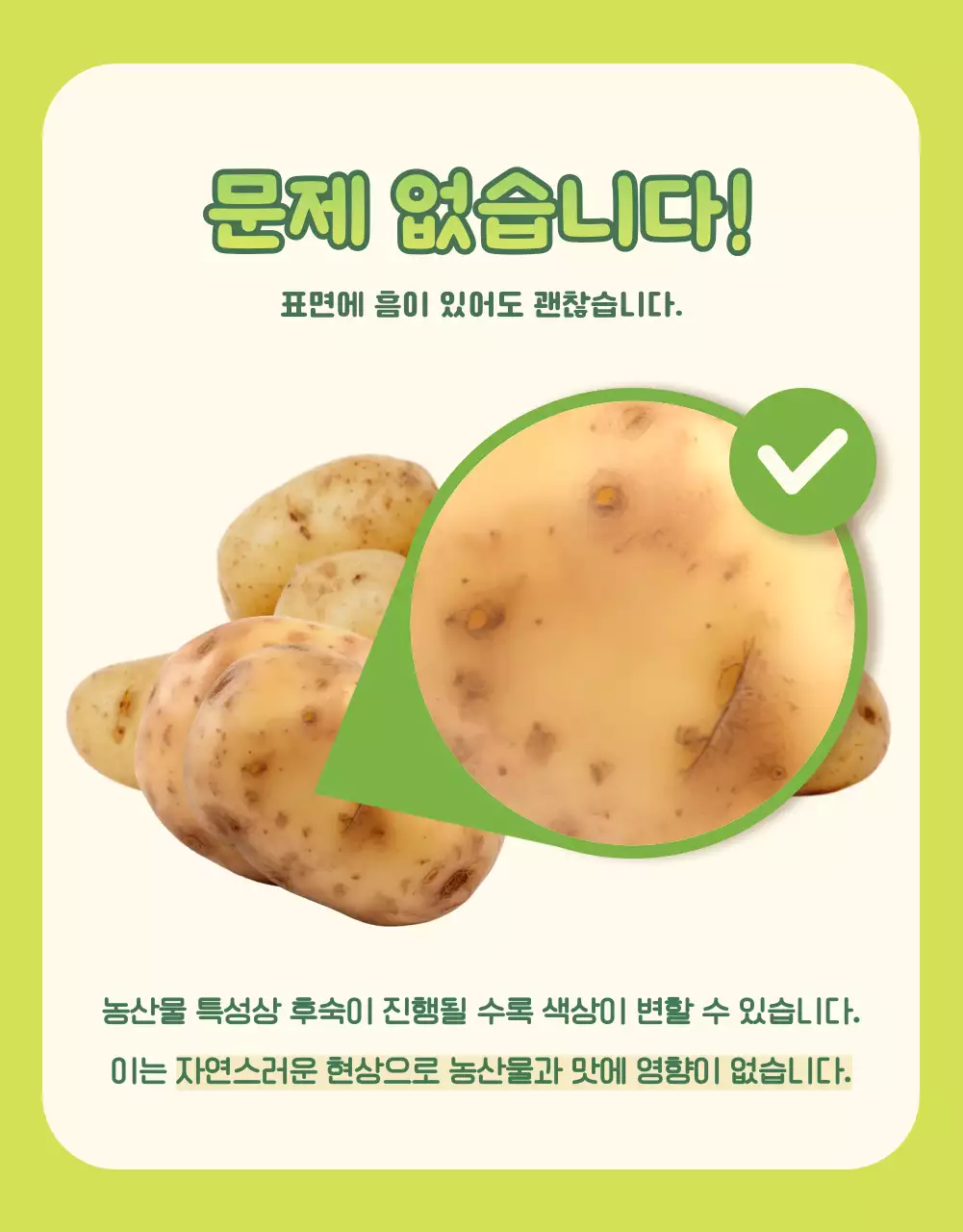 노랑과 초록색의 아기자기한 농산물 판매 광고