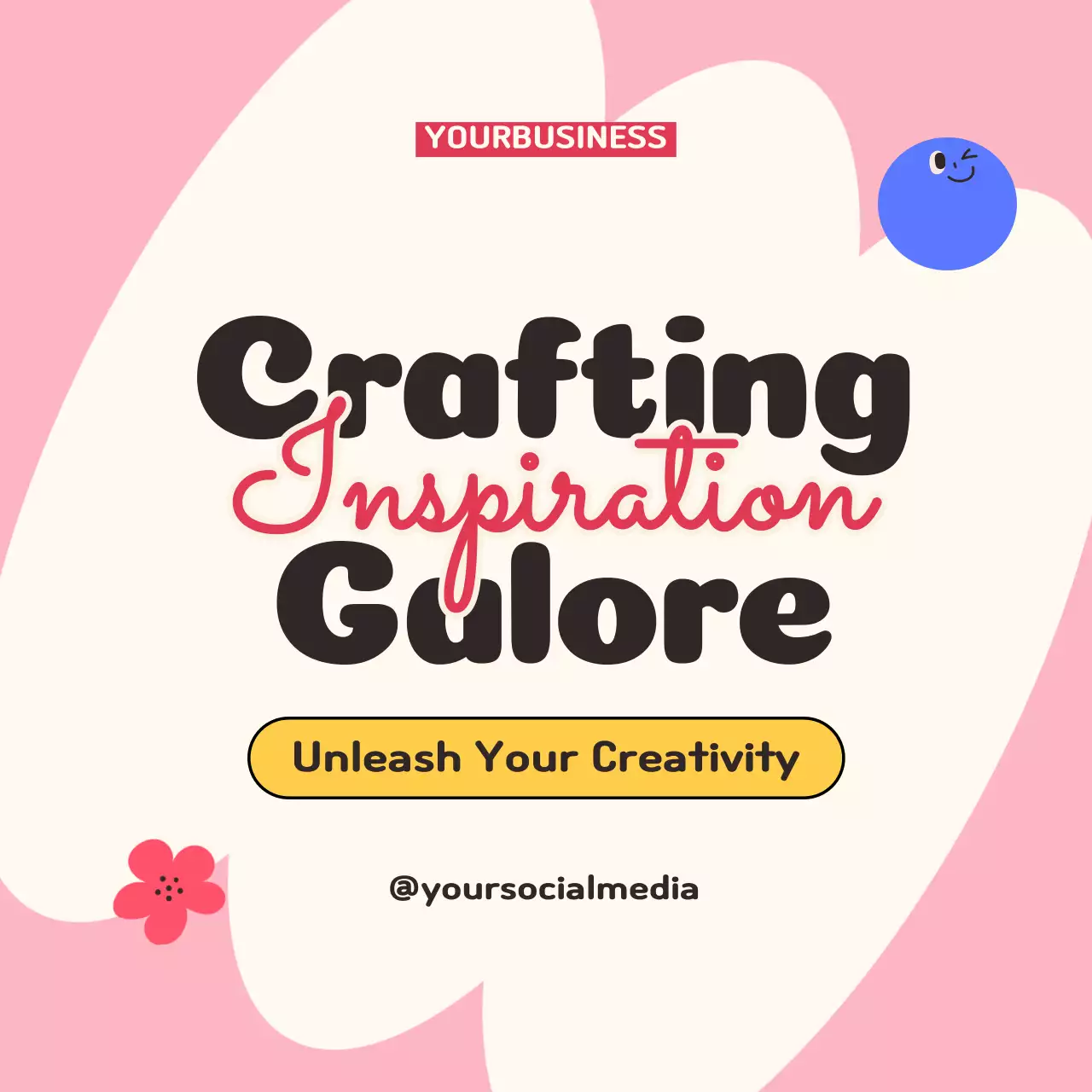 Pink Trendy Crafting Guide Social Media Post