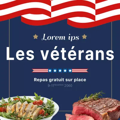 Publicité simple pour la Journée des anciens combattants : marine et rouge