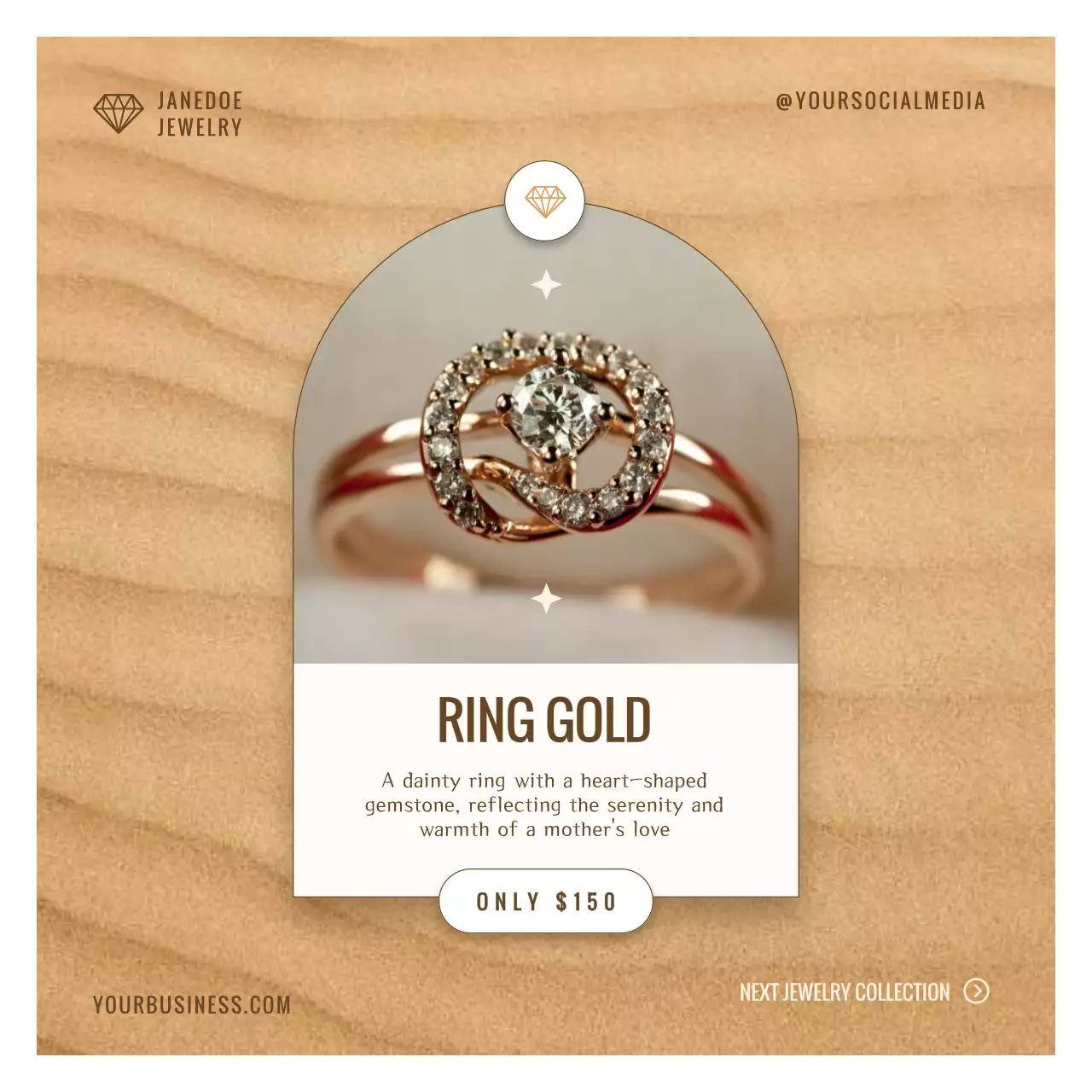 Beige Elegant Jewelry Promotion Social Media Post