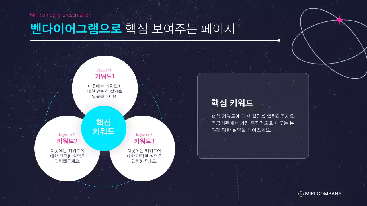 핫핑크랑 하늘색의 심플한 발표자료