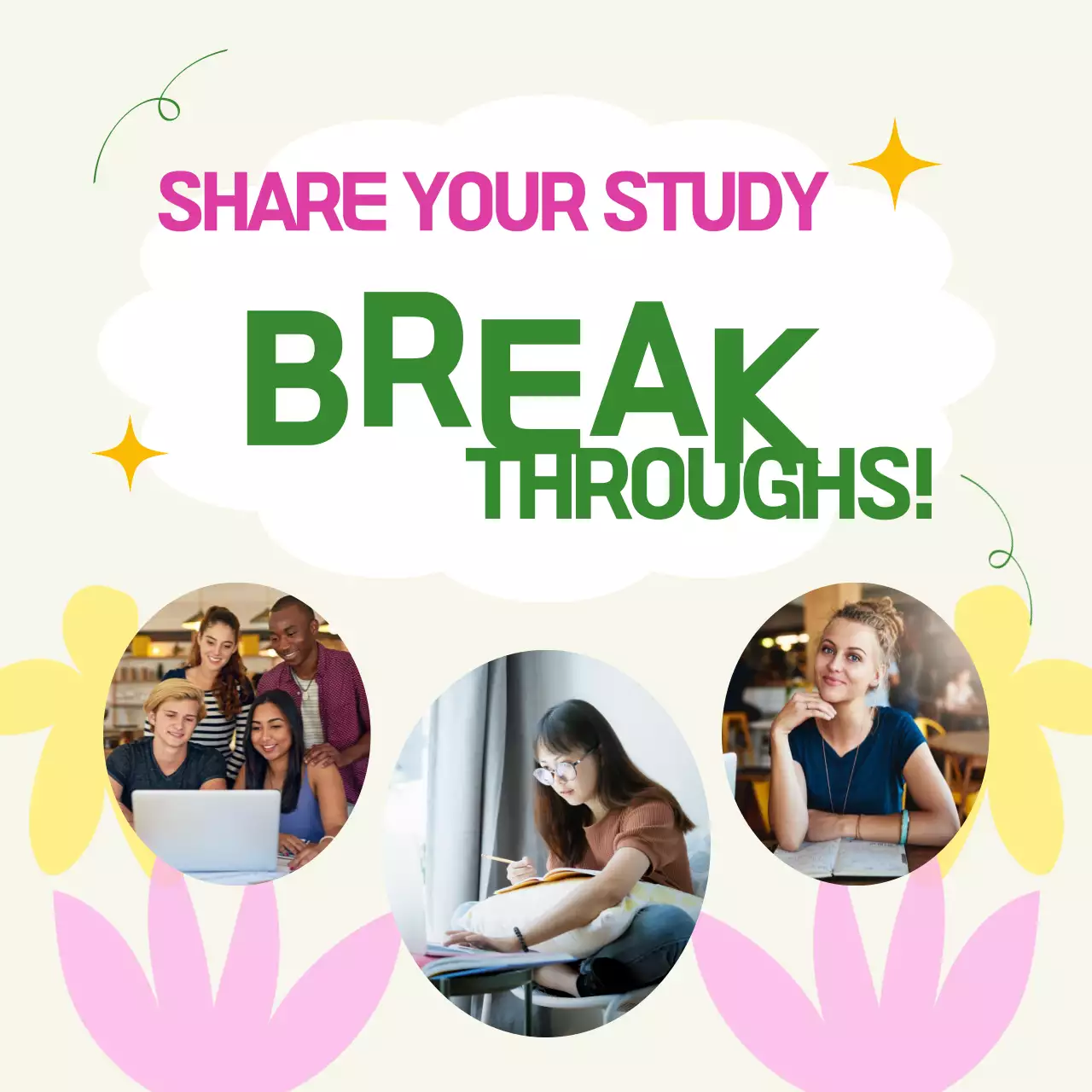 Colourful Trendy Study Announcement Poster