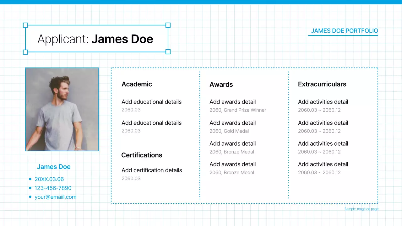 블루 모던 포트폴리오 이력서 프레젠테이션