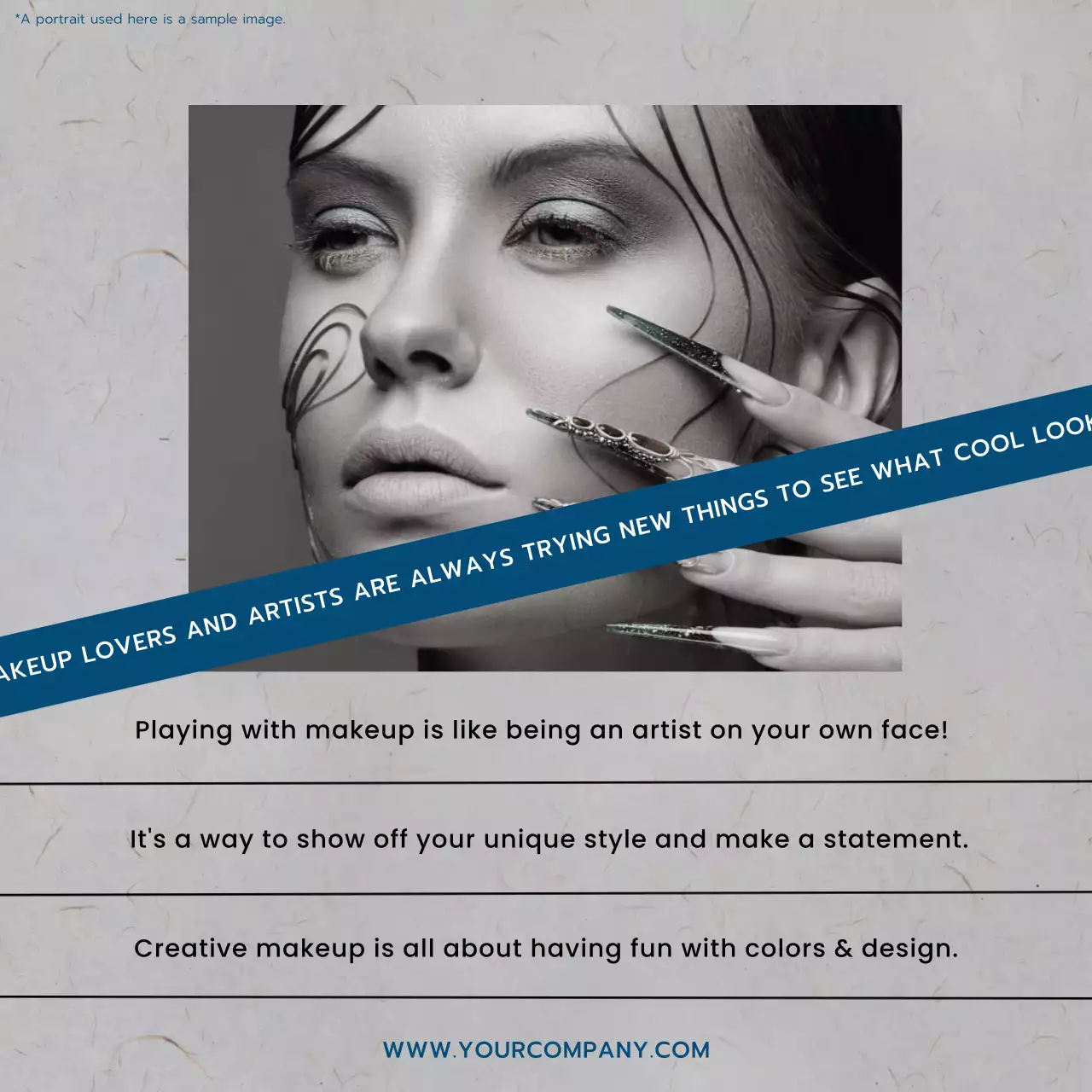 Blue Modern Makeup Promotion Social Media Post