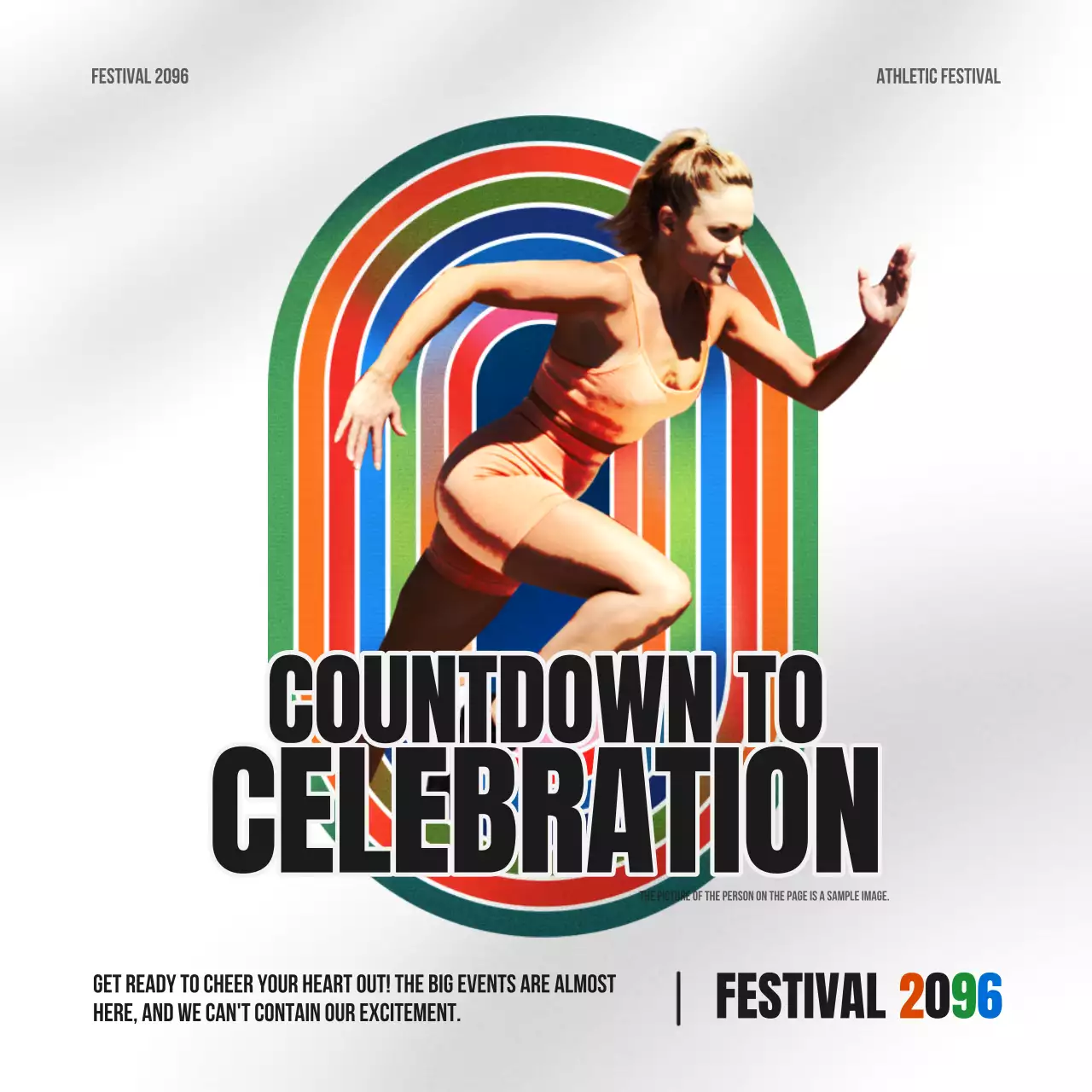 Orange Retro Athletic Event Announcement Social Media Post