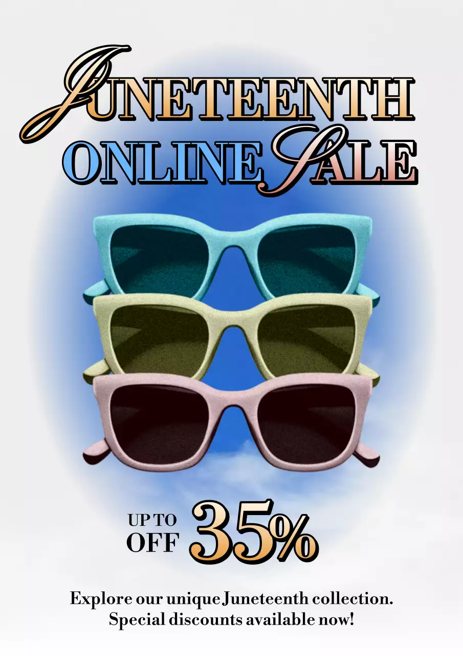 Blue Trendy Juneteenth Promotion Poster