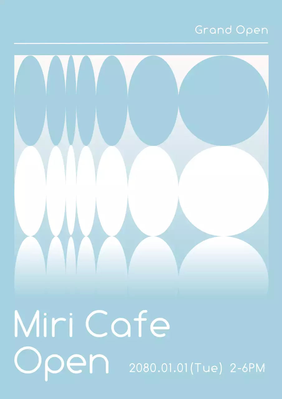 하늘색의 모던한 카페 오픈 홍보