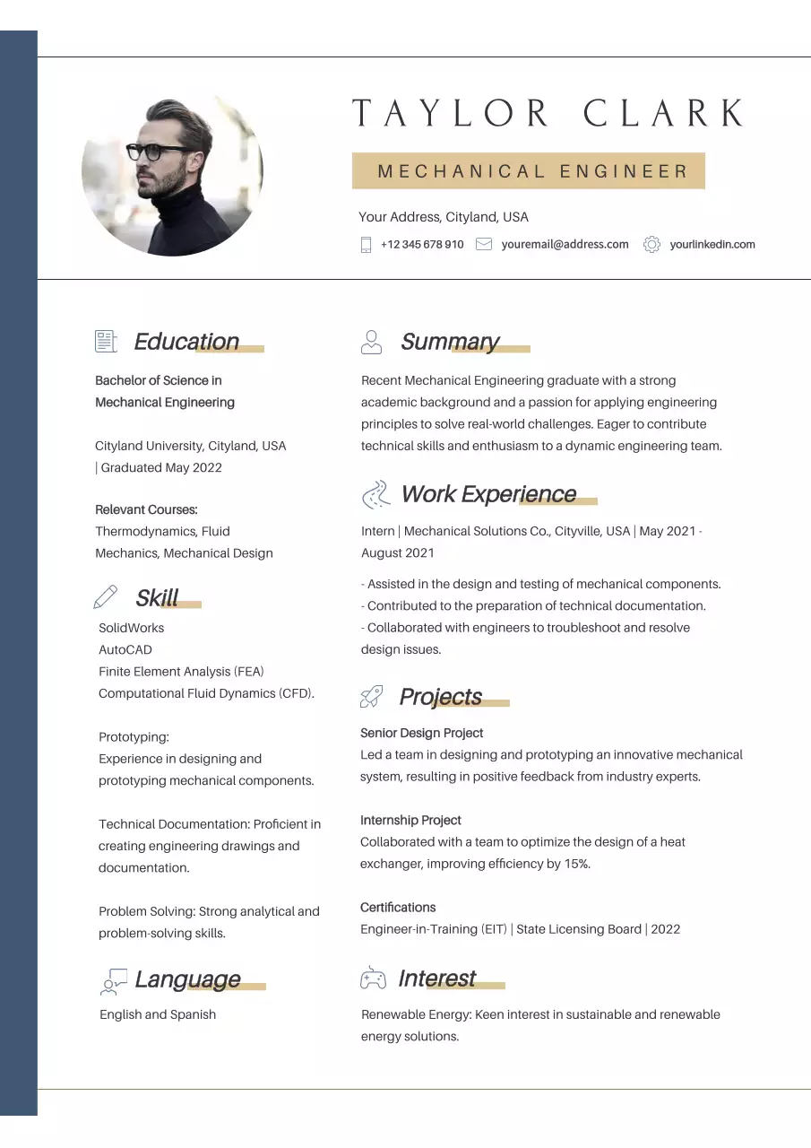 Blue Professional Engineering Resume