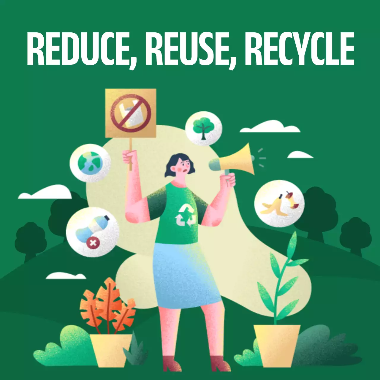 Green Minimal Earth Day Announcement Social Media Post