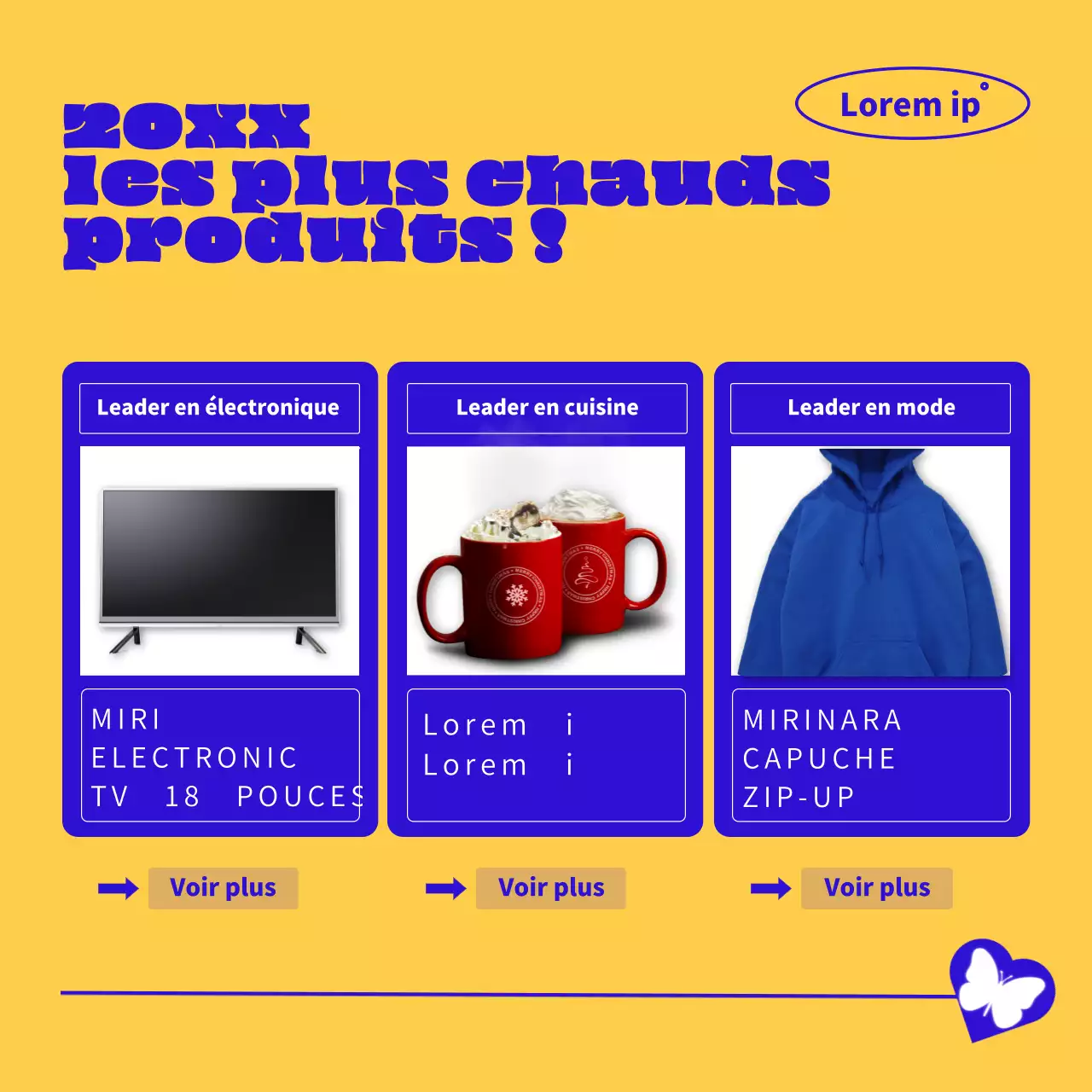 Bleu et blanc Publicité pour les offres du vendredi noir à la mode