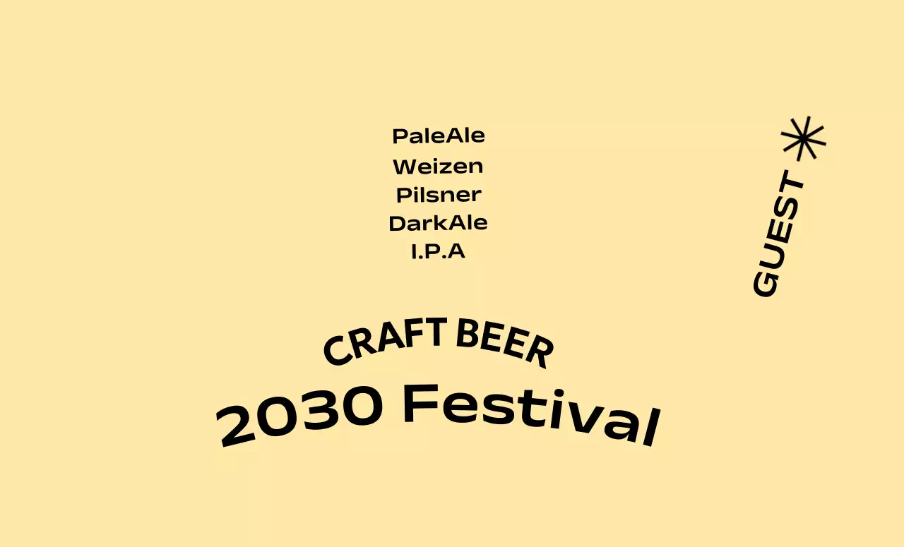 단색 배경과 고딕체가 있는 심플한 컨셉의 수제 맥주 축제