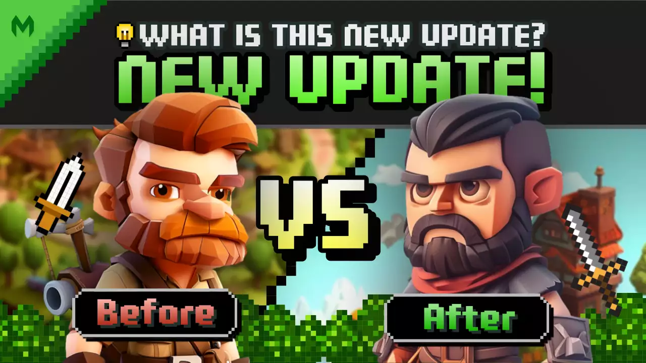 Green Retro Game Update Announcement YouTube Thumbnail