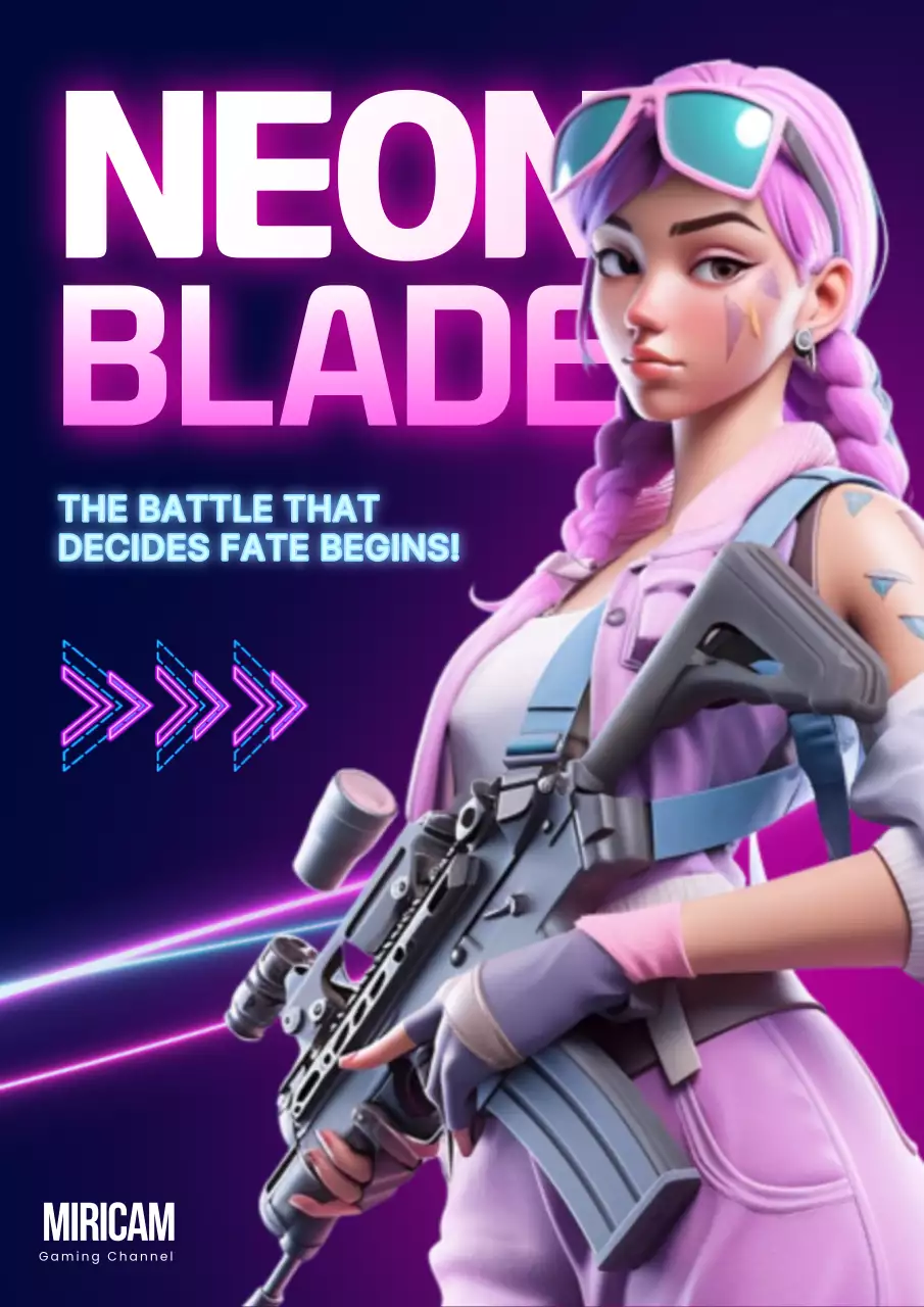 Pink Cyber Gaming Promotion Poster